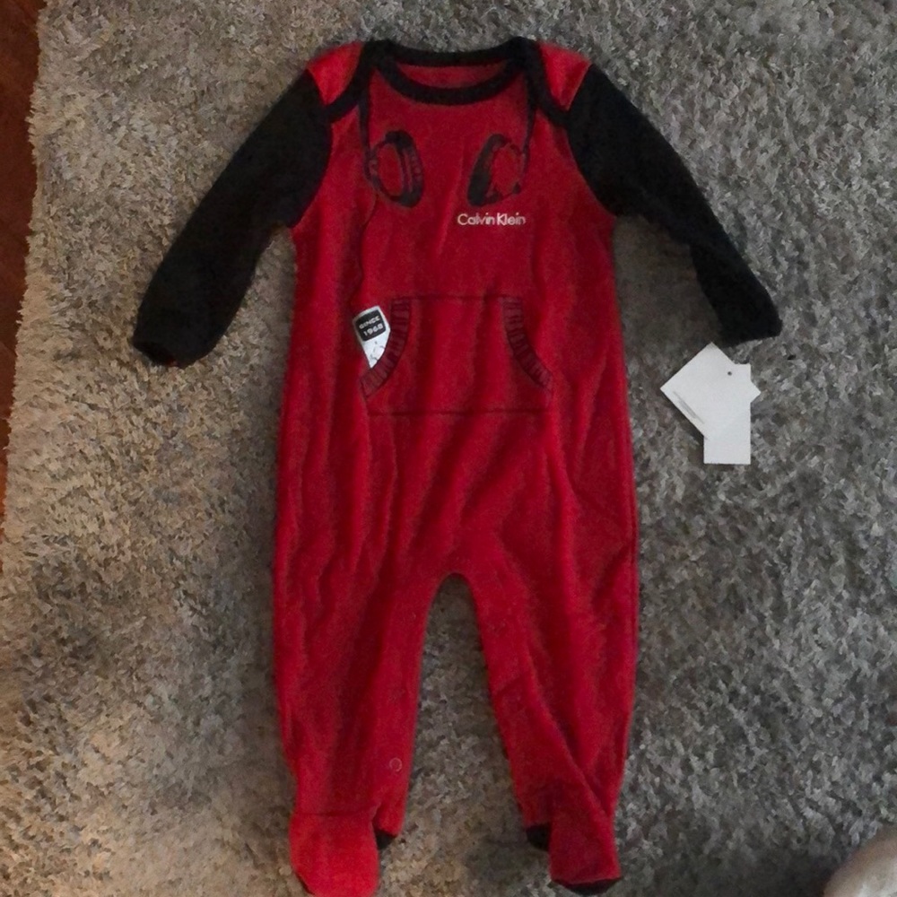 Brand new Calvin Klein baby footie/ layette